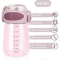 Pikkukuva 2 / 5: Kannettava lasten asteikolla varustettu juomapilli-kuppi 400ml juomapullo (pinkki) 1 kpl (h-4)