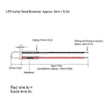 Miniatyrbilde 3 av 4: 50 stk. Diode Kablet Lysdiode Rundt Hode Høy Lysstyrke In Line LED 20cm 5mm 12V (Hvitt Lys Gløder Blått)