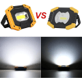 Miniatyrbillede 3 af 5: 30w 2000lm Genopladelig LED-projektør Byggeplads Arbejdslys Med 4x 18650 Batteri 3 Tilstande Bærbar Lanterne Usb LED-projektør Til Cam
