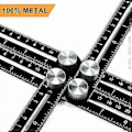 Miniatyrbild 2 av 5: Snickeriverktyg Aluminiumlegering Multifunktionell Flyttbar Fyrdubbel Linjal Mätvinkelmätare
