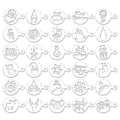 Miniatyrbillede 1 af 5: 30 Stk. Kage Stencils Cookie Skabeloner Kaffe Stencils Genanvendelige Kage Stencil Skabeloner Prægning