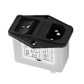 Miniatyrbillede 3 af 5: Loddeøje Terminaler Iec 320 C14 Emi Filter + Bådkontakt + Sikringsholder