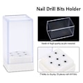 Miniatyrbild 3 av 5: 7 Hål Nagelfilsborr Huvuden Bits Hållare Organizer Box Behållare för Nagel Slip Huvuden Display