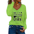 Miniatyrbild 1 av 2: Xmas Tunika Dam Långärmad V-ringad T-shirt Jul Casual Blus Topp