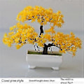 Miniatyrbild 5 av 5: 2 st Konstgjord Växt Bonsai Plast Litet Träd Krukväxt Falsk Växt Blomma Krukväxter Ornament för Hem Rum Bord, Grön
