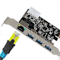 Miniatyrbild 5 av 5: PCI-E till USB 3.0 4-Port(4 USB3.0 +1 RJ45 Expansionskort PCI E USB Adapterkort