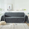 Miniatyrbillede 2 af 5: Sofatæppe, blødt og varmt tæppe til sofa, seng, lænestol, dobbeltseng (180 x 300 cm, mørkegrå) HIASDFLS