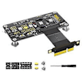 Pikkukuva 1 / 5: Riser-kortti M.2 M-Key NVME SSD PCIe X4 -jatkokaapeli jäähdytystuulettimella RGB LED magneettisella alustalla 2230-2280 NVME SSD B:lle