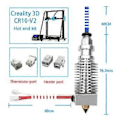 Miniatyrbild 4 av 5: 24V 3D-skrivardelar Hot End Kit CR-10V2/CR-10 V3 Hotend Munstycks-kit Extruder-kit för CR-10 V2/V3 3D-skrivare