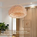 Miniatyrbillede 3 af 5: Bambusflet Hade Dobbelt Lag Bambuslampe