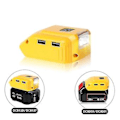 Miniatyrbilde 4 av 5: USB Adapter Lader For De-walt 20v Batteri, Dobbel USB Lader & 12v DC Port & LED Arbeidslys - Repl