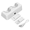 Miniatyrbillede 4 af 5: Fjernbetjenings Batterioplader med Strømkabel Stabil Bærbar Dobbelt Opladningsstation Dock til Wii Spil Fjernbetjening Batteri Hvid