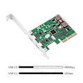 Miniatyrbild 2 av 4: 2 Port USB PCI-E X1 X4 X8 X16 Riser-kort USB 3.1 Adapterkort för stationär PC