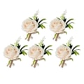 Miniatyrbilde 2 av 5: Knappehullsblomst, 5 stk. Bryllupsboutonniere-nål Bryllupscorsage Rose Kunstig Brudgom Rose Eksepsjonelt Håndverk