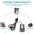 Miniatyrbilde 2 av 5: Bil USB 3.0 Hurtiglader 12-24v Billader Med LED Ambient Lys Egnet For
