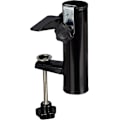 Miniatyrbillede 1 af 5: Firkantet altan gelænder paraplyholder, stolpe størrelse 19-38mm, stål paraplyholder, højde: 15,5cm, sort.