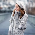 Miniatyrbilde 2 av 5: Dame Vinter Half, 2 par Pureh varme strikkede fingerløse armvarmere votter