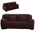 Miniatyrbillede 5 af 5: Kaffefarvet Støvtæt Elastisk Blød Polyester Sofabetræk Beskytter Møbler Slipcovers Dobbelt Personer 145‑185cm