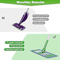 Miniatyrbilde 3 av 5: 3 stk. Gjenbrukbare mikrofibermoppeputer kompatible for Sweeper-mopper - Vaskbar moppepute S, våt A