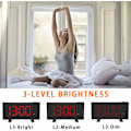 Miniatyrbillede 4 af 5: Projektionsur, 180° loftprojektionsvækkeur, USB FM digitalur med dobbelte alarmer, snooze, sleep timer, 12/24h, stort LED-display med dæmper (rød)