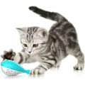 Miniatyrbild 1 av 5: Kattandborste leksak, katt leksak sili molar leksak tugga kon leksak kattunge kattmynta tandborste fiskform interaktiv leksak katt tandhygien(Blå)-Fei Yu