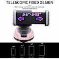 Miniatyrbillede 4 af 5: Bling mobiltelefonholder til bil, justerbar biltelefonholder automatisk rotation 360° luftventil til iPhone Galaxy Smartphone eller GPS-enheder 3,5-6 tommer (P