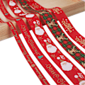 Miniatyrbild 4 av 5: 5 meter julband tryckt grosgrainband för presentinslagning bröllopsdekoration hårrosetter DIY