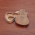 Miniatyrbild 4 av 5: Återanvändbar Solid Trä Bärbar Gitarrplektrum Organiseringslåda Gitarrtillbehör
