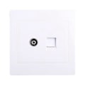 Miniatyrbilde 1 av 4: RJ45 Nettverksadapter+TV Antenne Koaksial Veggfeste Utgang Frontplate Panelkontakt