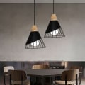 Miniatyrbilde 4 av 5: Retro Pendellampe Badminton Hængende Loftlampe Form Sort Lysekrone