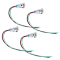 Miniatyrbillede 4 af 5: 4 Sæt LED Indikatorlys Signal 2-farvet Fælles Anode Vandtæt Metal 8mm 220V (Rød grøn)