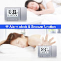 Miniatyrbilde 3 av 5: Projektor Vekkerklokke, Projektor Klokke LED Display Projektor Klokker Roterende Vekkerklokke med Bakgrunnsbelysning og Snooze-funksjon for Hjem Soverom