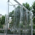 Pikkukuva 2 / 5: Teollinen läpinäkyvä pressu, jossa on silmukat, paksuuntunut vedenpitävä muovinen läpinäkyvä pressu, kestävä PVC-pergola-terassikatto