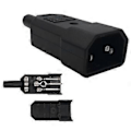 Miniatyrbillede 5 af 5: IEC C14 Hanstik Omløbelig Strømstik 3-benet IEC-C14 Stik Computer Strømkabel Adapter 10A 250V Sort Stik
