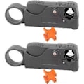 Miniatyrbillede 2 af 5: Wire Stripper, dobbelt klinge design Coax Koaksial Kabel Afisoleringsværktøj Sæt Kit (2 stk, Grå)