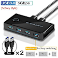 Miniatyrbild 2 av 5: USB 3.0 KVM-switch Delad Switch 2 in 4 ut för Laptop PC Tangentbord Mus Skrivare USB-switch Väljare - USB 3.0 Snabbknapp