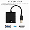 Miniatyrbillede 3 af 3: Usb 3.0 til HDMI Konverter, kabeladapter, sort