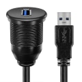 Pikkukuva 1 / 5: Kaksinkertainen USB-uros naar USB-naaras Aux-upotusajoneuvon jatkokaapeli autoon, kuorma-autoon, veneeseen