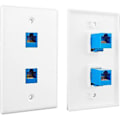 Pikkukuva 4 / 5: 2-pakkaus 2-porttinen Ethernet-seinälevy, Rj45 Cat6 naaras-naaras -liitin riviliitin etulevyt, 2-po