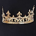 Miniatyrbillede 2 af 5: Guldkrone til mænd Justerbar Imperial Medieval Fødselsdagskrone Prom