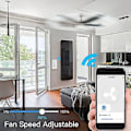 Miniatyrbillede 3 af 5: Wifi Loftventilator S, /tuya App Fjernbetjening Hastighed, til Og Hjem ()