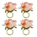 Miniatyrbilde 1 av 3: 4 stk. Blomster Serviettringer, Håndverks Vin Design Serviett Holder Ringer Borddekorasjoner For Bryllup, Val