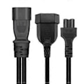 Miniatyrbild 3 av 5: IEC320 C14 till IEC320 C5+EU4.0mm Strömkabel 1 in 2 Ut Y-splitter Adapterkabel