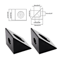 Miniatyrbillede 3 af 5: 3D Printer Aluminium Blok Terning Hjørneforbindelse Hjul Regulator V-slot 90