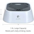Miniatyrbilde 5 av 5: Flytende vannskål for kjæledyr, 1,5 l, sakte vanndispenser uten søl, anti-overløp, anti-kvelning, automatisk fôringsskål for hundekattvalp (grå)