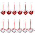 Miniatyrbillede 1 af 3: Juleklokker og Jingle Kit, Juletræspynt, Røde og Hvide Jingle Bells Vedhængs Ornamenter 12 Stykker