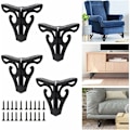 Miniatyrbillede 1 af 5: 4 stk. møbelben 4 tommer/10 cm moderne sofaben i metal trekant møbelfødder TV-stativ og skabsben bordben DIY-udskiftning med Scr