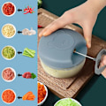 Miniatyrbilde 3 av 5: Løkhakker 500 ml - Rustfritt stål - 3 kniver - Manuell multifunksjonshakker