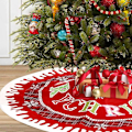 Miniatyrbillede 3 af 5: Juletræsskørt, 122cm/48“ Juletræstæppe med Ternet Træunderlag Juletræstæppe Rundt Juletræstæppe