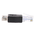 Pikkukuva 5 / 5: USB Type A Naaras - RJ45 Uros Liitin Kristallilla, USB Verkkopistoke